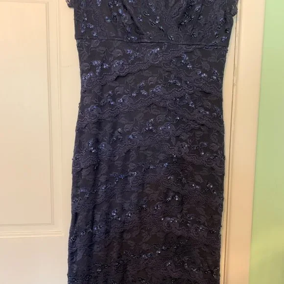 Mariana | Dresses | Marina Blue Lace Beaded Sequin Dress | Poshmark